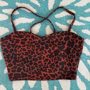 Spiritual Gangster Red Leopard Crop Top and Leggings Set